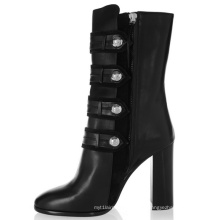 Neue Ankunfts-klassische schwarze Frauen-Stiefel mit seitlichem Reißverschluss (HS17-076)